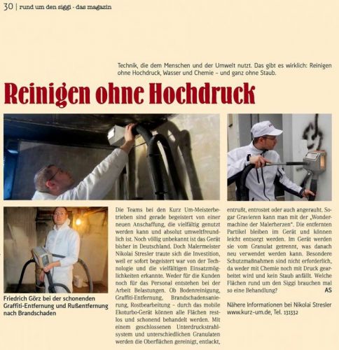 Zeitungsartikel – Reinigen ohne Hochdruck