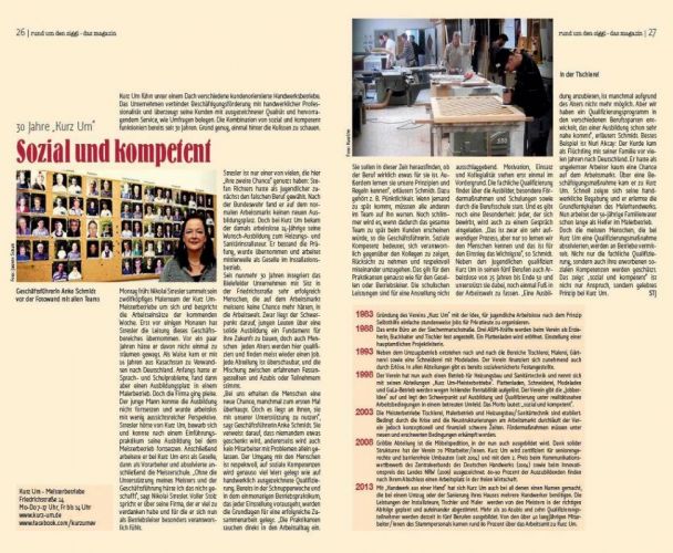 Zeitungsartikel – 30 Jahre Kurz Um